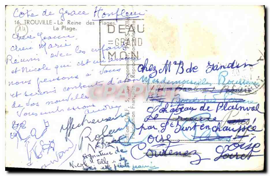 CPSM Trouville La Reine des Plages La Plage — Verso