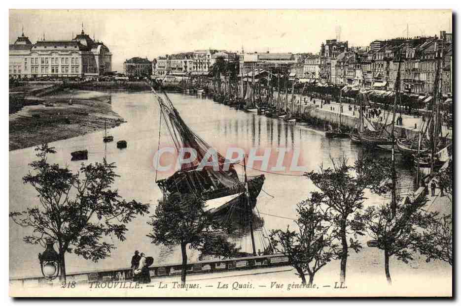 CPA Trouville La Touques Les Quais Vue Generale Bateaux