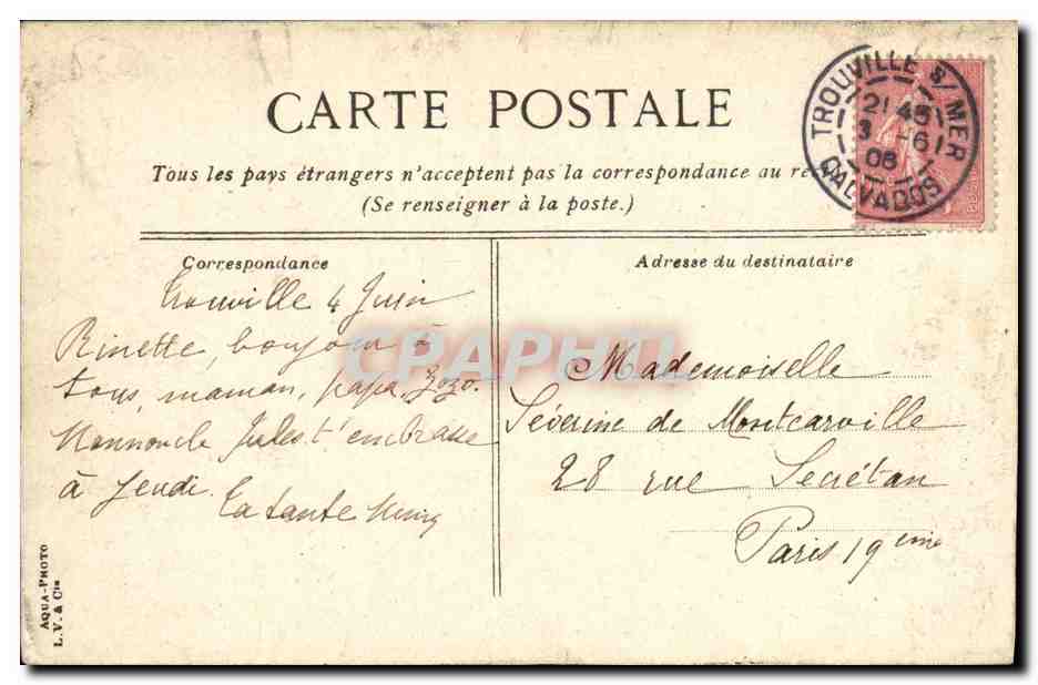 Trouville - Sur la plage — éditeur Aqua-Photo, n°4 — Verso
