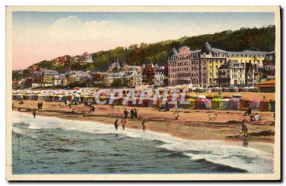 Trouville - Reine des Plages — La Plage à marée haute — Éditeur : Les Arts Photomécaniques, Paris