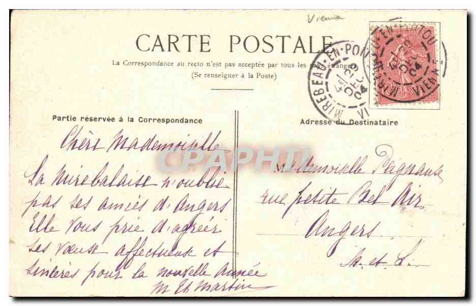 CPA Mirebeau En Poitou Les Promenade — Back