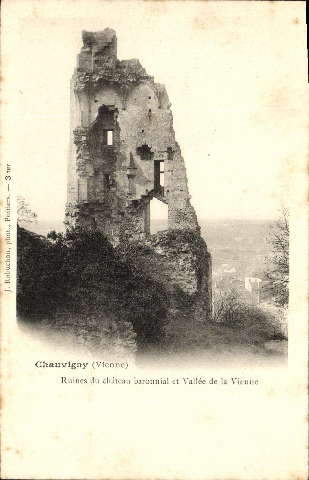 CPA Chauvigny Ruines du Chateau baronnial et Vallee de la Vienne