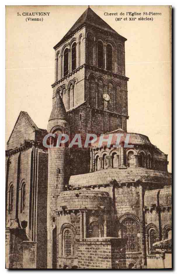 CPA Chauvigny Chevet de l Eglise St Pierre