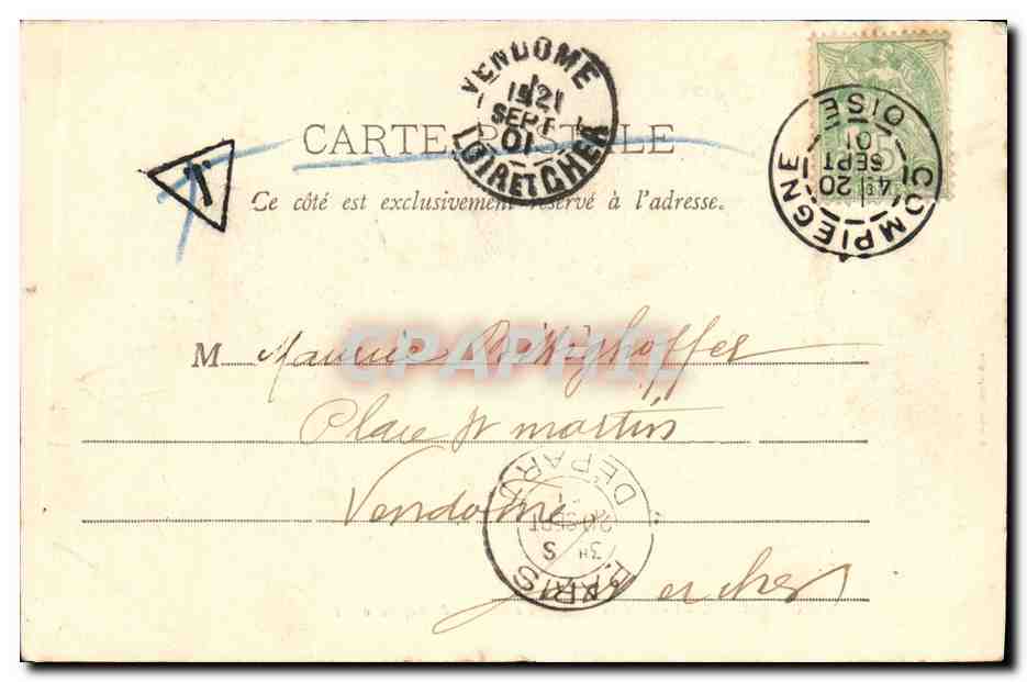 CPA Compiegne Le Chateau Chambre a coucher de Napoleon III — Verso