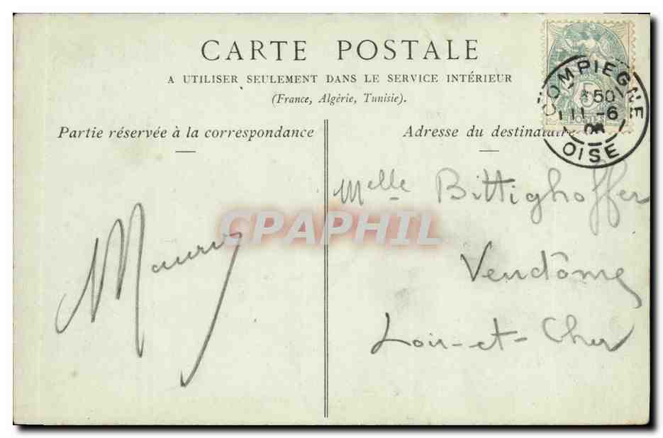 CPA Compiegne Le Chateau Cabinet de Toilette de L Imperatrice — Rückseite