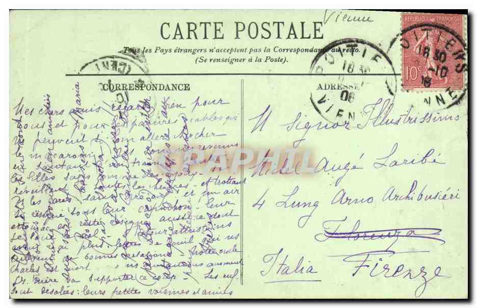 Poitiers — Hôtel de la Prévôté — LL. — Nouvelles Galeries — Poitiers — Verso
