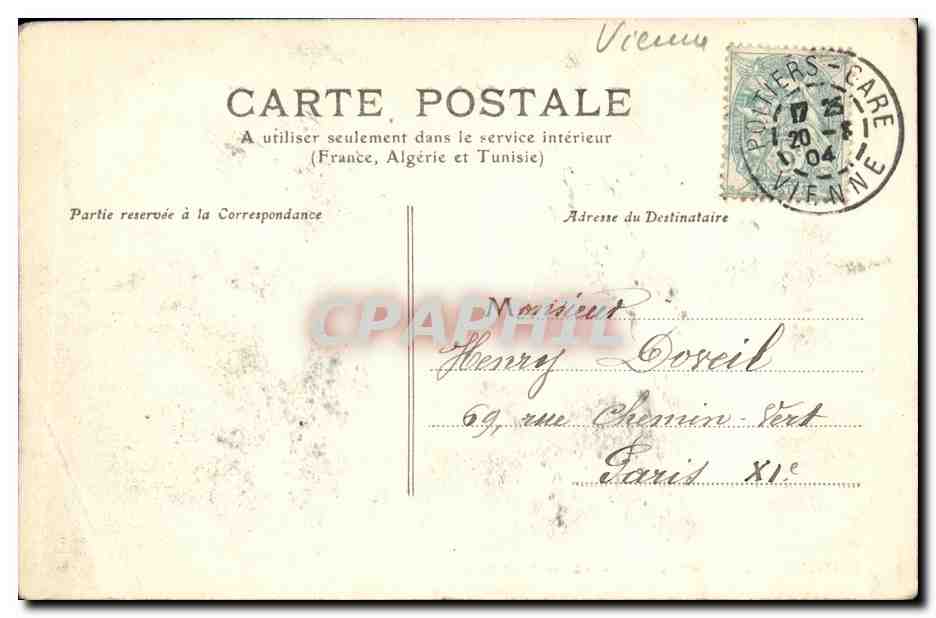 Poitiers - 37 - Vallée du Clain, vue prise de Bloisard — Verso