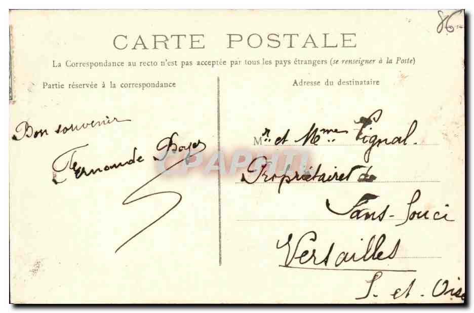 CPA Poitiers Hotel de la Prefecture — Rückseite