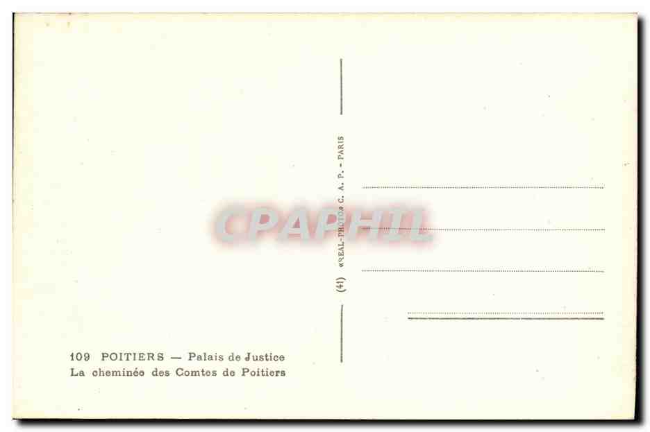 Poitiers — Palais de Justice — La cheminée des Comtes de Poitiers — Verso