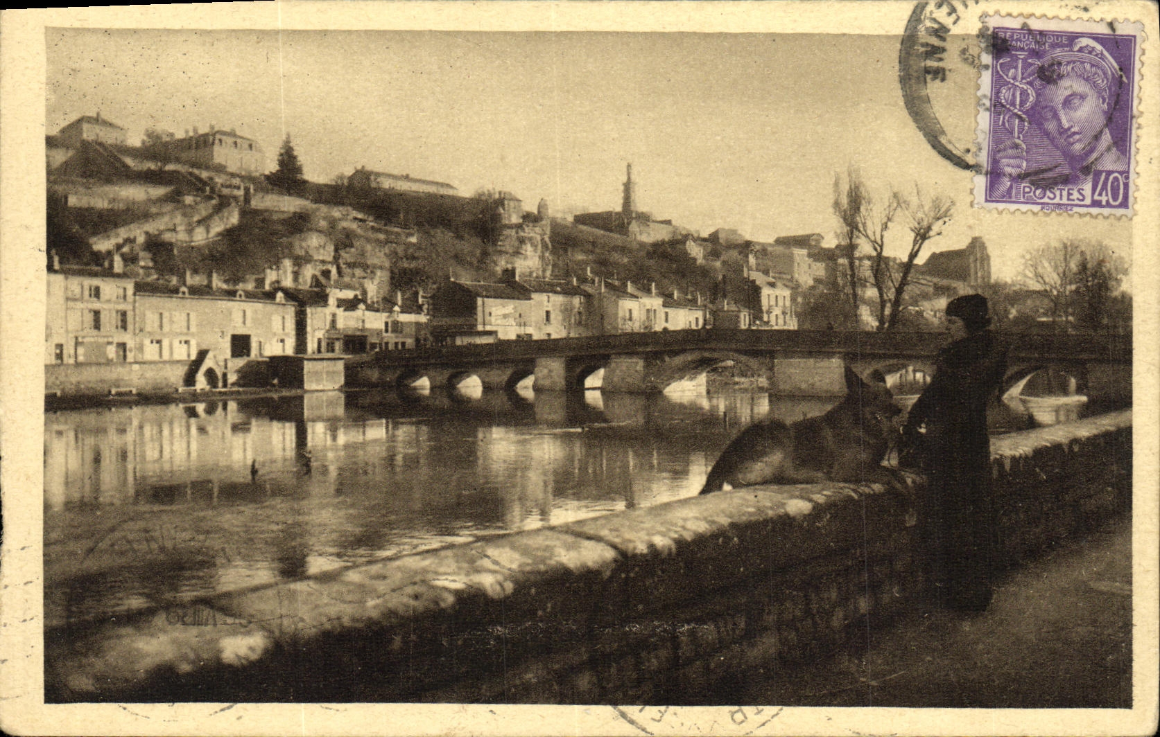 CPA Poitiers Le Pont Joubert et Coteau des Dunes Chien Berger allemand