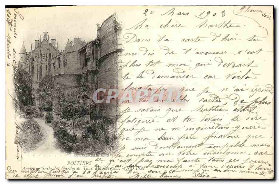 Poitiers — Ancienne Salle des Gardes & Tour de Bourgogne — NB Phot.