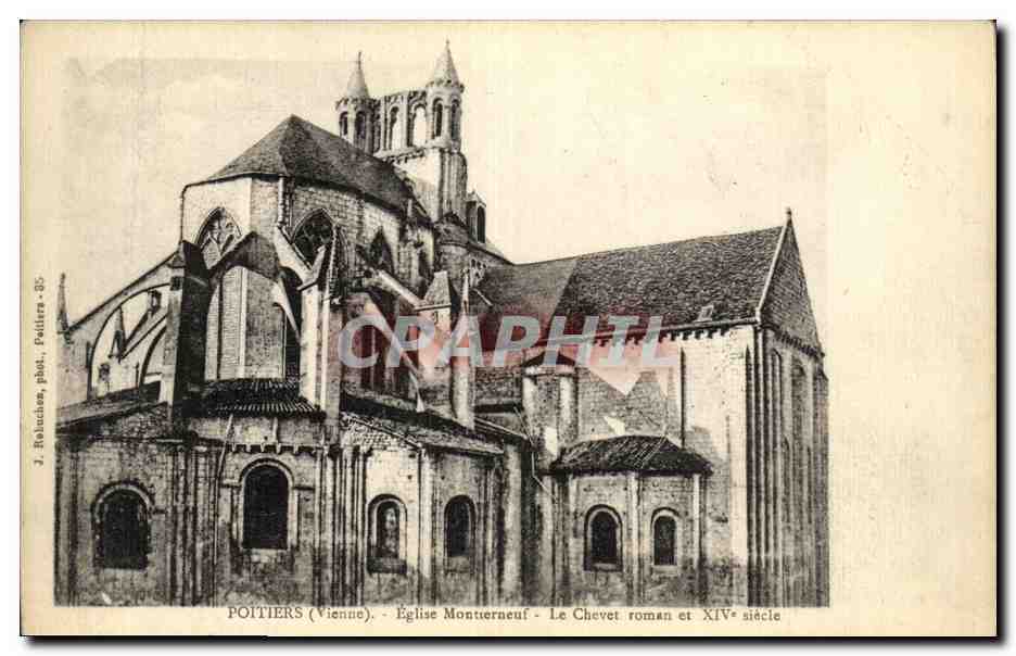 Poitiers (Vienne) - Église Monterneuf - Le Chevet roman et XIVe siècle — J. Rabuchon, phot. Poitiers 35
