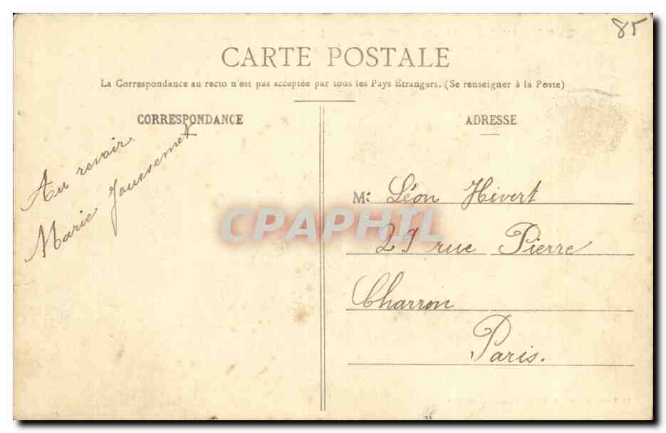 CPA St Hilaire de Talmont Le Veillon Ancien Manoir des 15 et 16eme  — Back