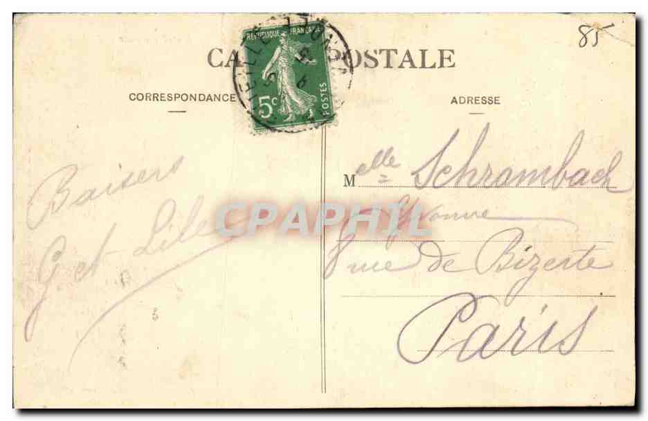 CPA Bretignolles Vue Generale la Paree Coup de mer dans les Roches du Four a Catteau — Back