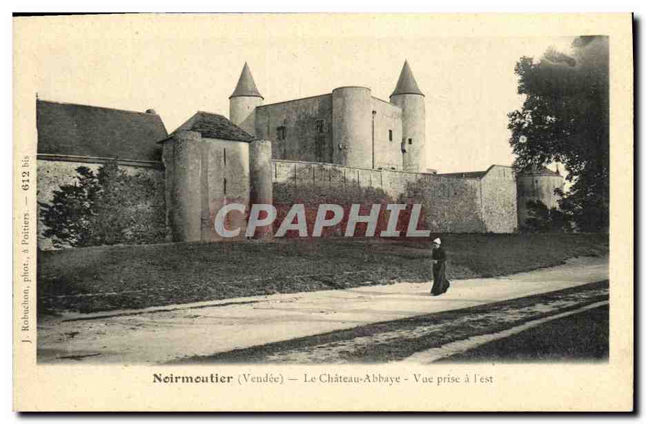 Noirmoutier (Vendée) — The Castle-Abbey — View from the East — J. Robuchon, phot. in Poitiers — 612 bis