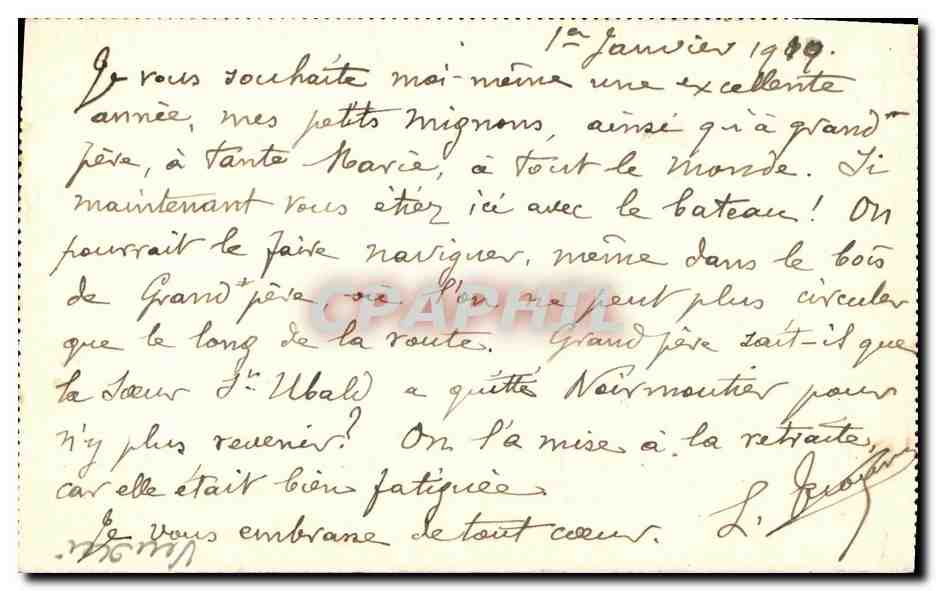 CPA Ile de Noirmoutier La Ville et les marals Salants — Rückseite