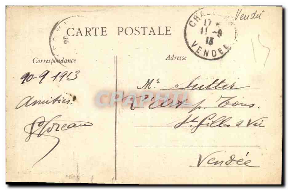 Noirmoutier — La rade des Sableaux vue de la Chaizière — Artaud-Nozaël, Nantes — Verso