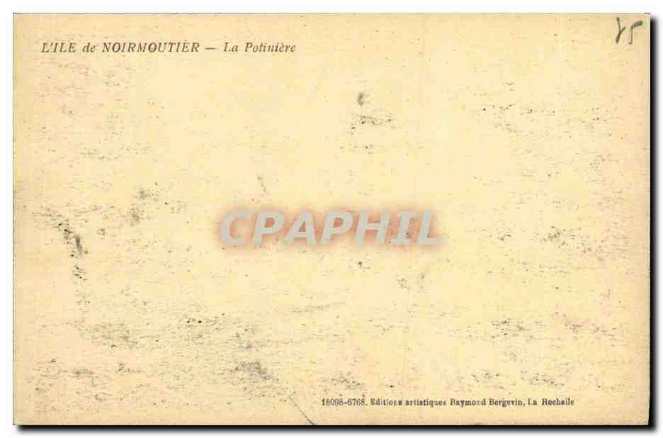 CPA Ile de Noirmoutier La Potiniere Automobile — Rückseite
