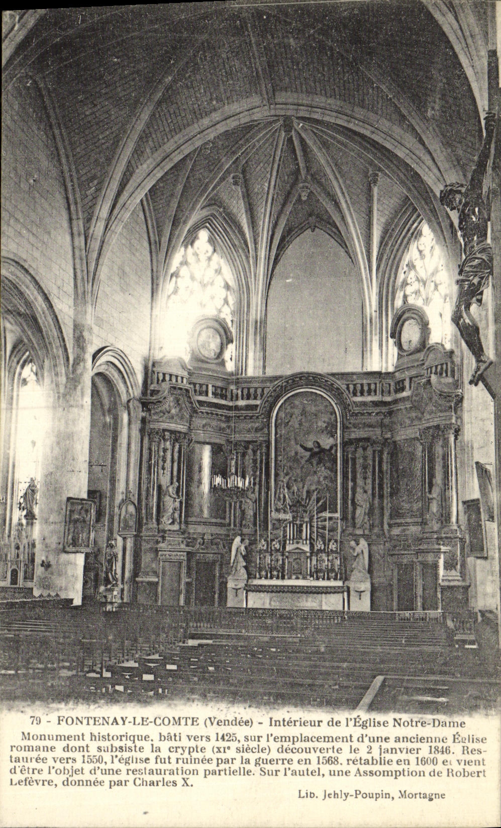 CPA Fontenay Le Comte Interieur de L Eglise Notre Dame