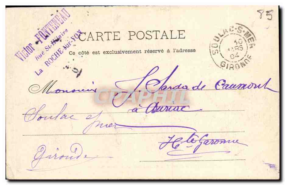 Fontenay-le-Comte — Caserne Belliard (2e Cie de Remonte) — Mme Milheau, phot. édit. La Roche-sur-Yon — n° 420 — Reverso