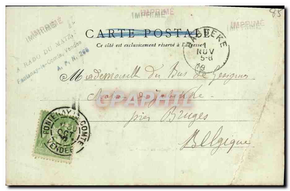 CPA Fontenay La Vendeo au Pont Neuf — Back