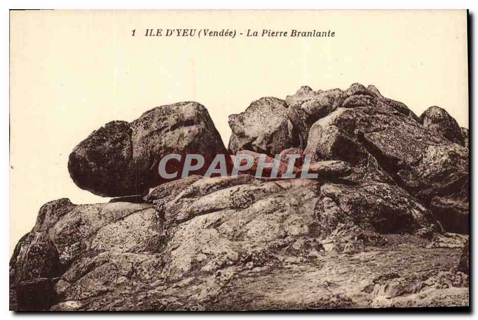 CPA Ile D Yeu Le La Pierre Branlante
