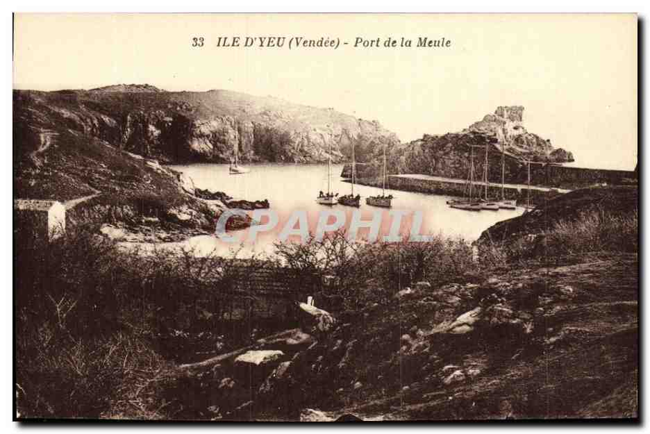 CPA Ile D Yeu Port de la Meule Bateaux 