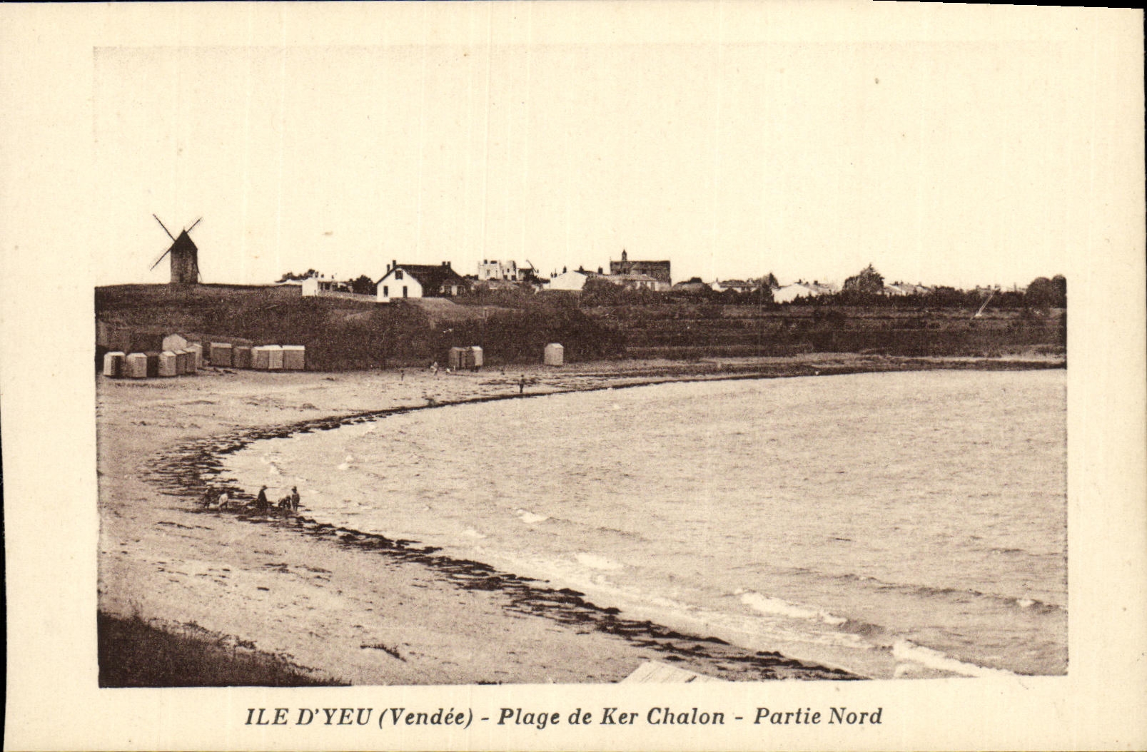 CPA Ile D Yeu Plage de Ker Chalon Partie Nord Moulin 