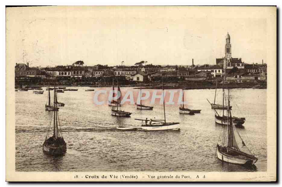 Croix-de-Vie (Vendée) — Vue générale du Port — Phototypie A. Bruslafy, n° 18