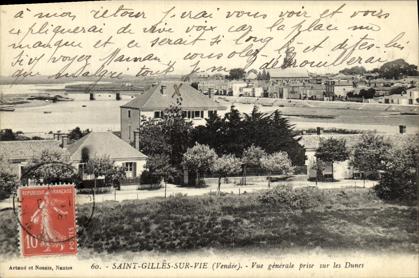 Saint-Gilles-sur-Vie (Vendée) — Vue générale prise sur les Dunes — Artaud et Nozais, Nantes, n°60