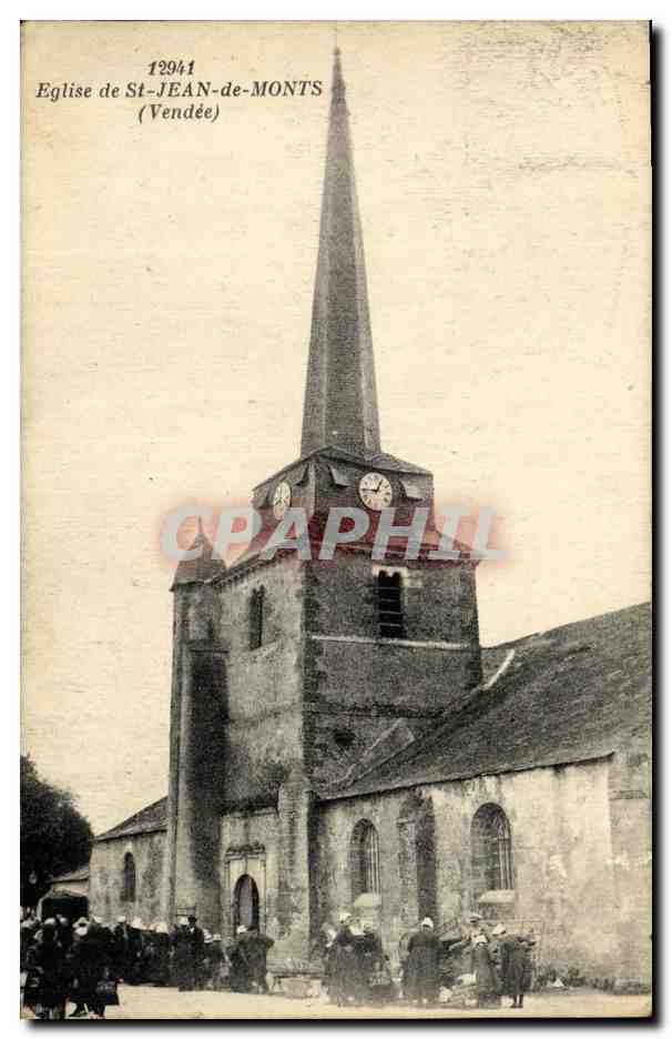 CPA St Jean de Monts Eglise Femmes Folklore 