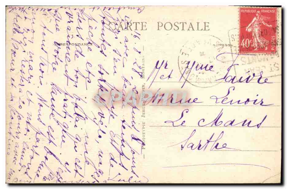 CPA St Jean de Monts Vue sur la Mer — Rückseite