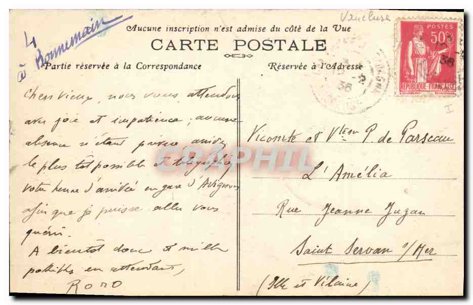 CPA La Chapelle par Chateauneuf de Gadagne Chateau — Rückseite