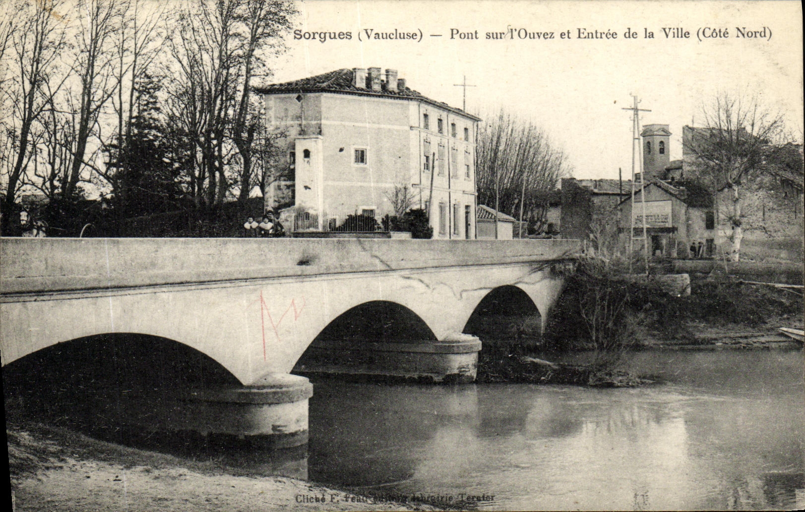 CPA Sorgues Pont sur l Ouvez et Entree de la ville Cote Nord