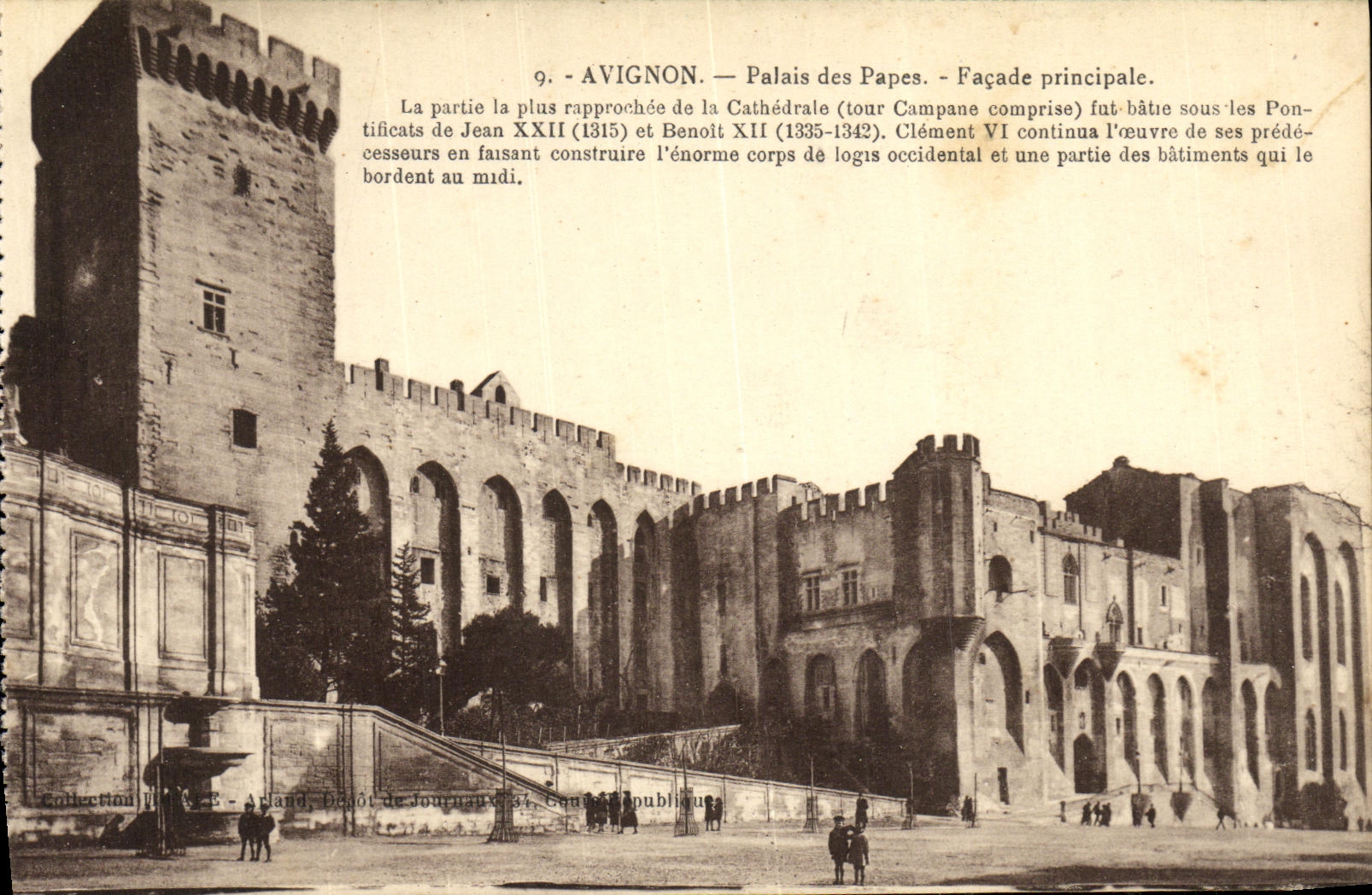 CPA Avignon Palais Des Papes Facade Principale
