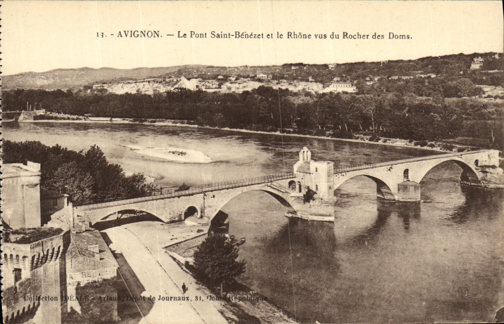 CPA Avignon Le Pont Saint Benezet et le Rhone Vos du Rocher des Domas