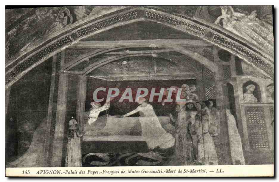 CPA Avignon Palais des Papes Fresques de Mateo Giovanetti Mort de St Martial