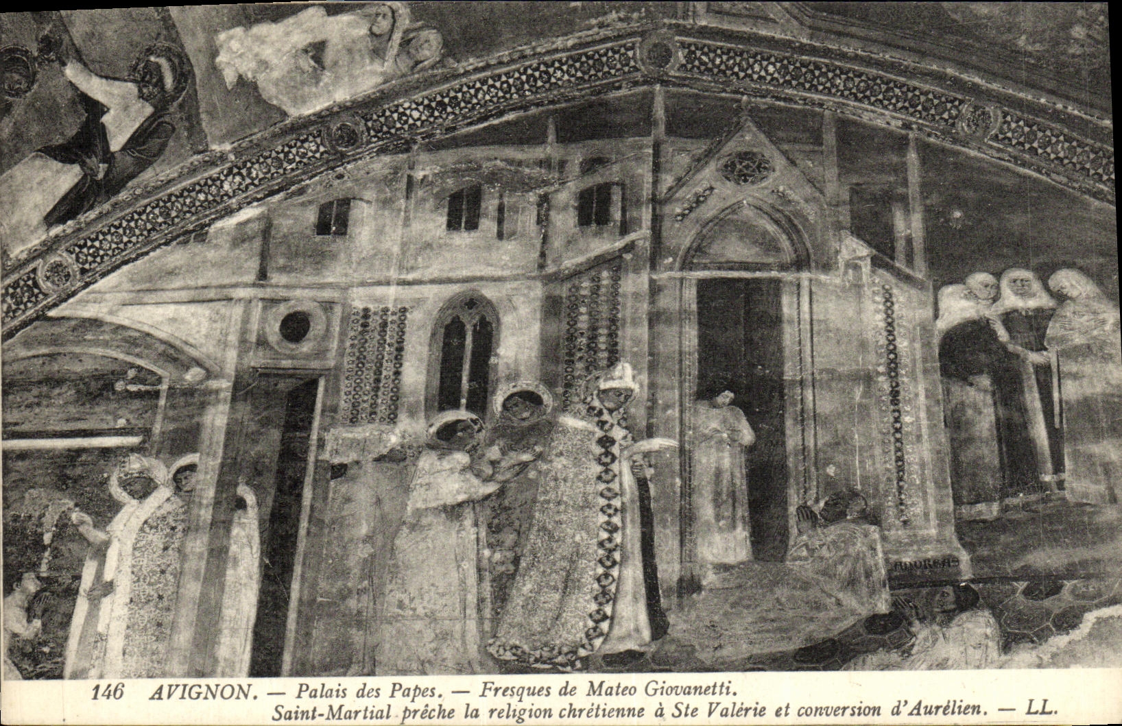 CPA Avignon Palais des Papes Fresques de Mateo Giovanetti Saint Martial preche la religion chretienne a Ste Valerie 
