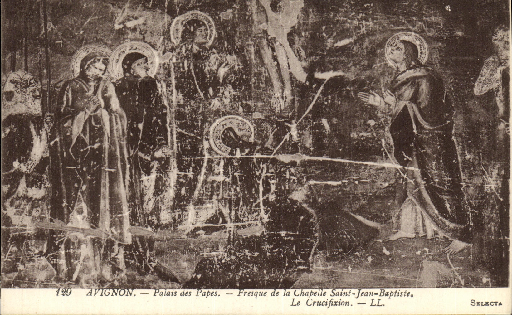 CPA Avignon Palais des Papes Fresque de la Chapeile Saint Jean Baptiste La crucifixion