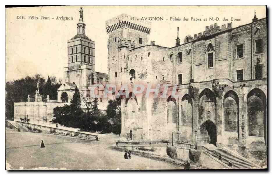 CPA Avignon Palais Des Papes et ND des Doms