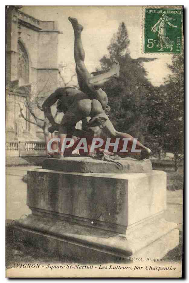 CPA Avignon Square St Martial Les Lutteurs Par Charpentier