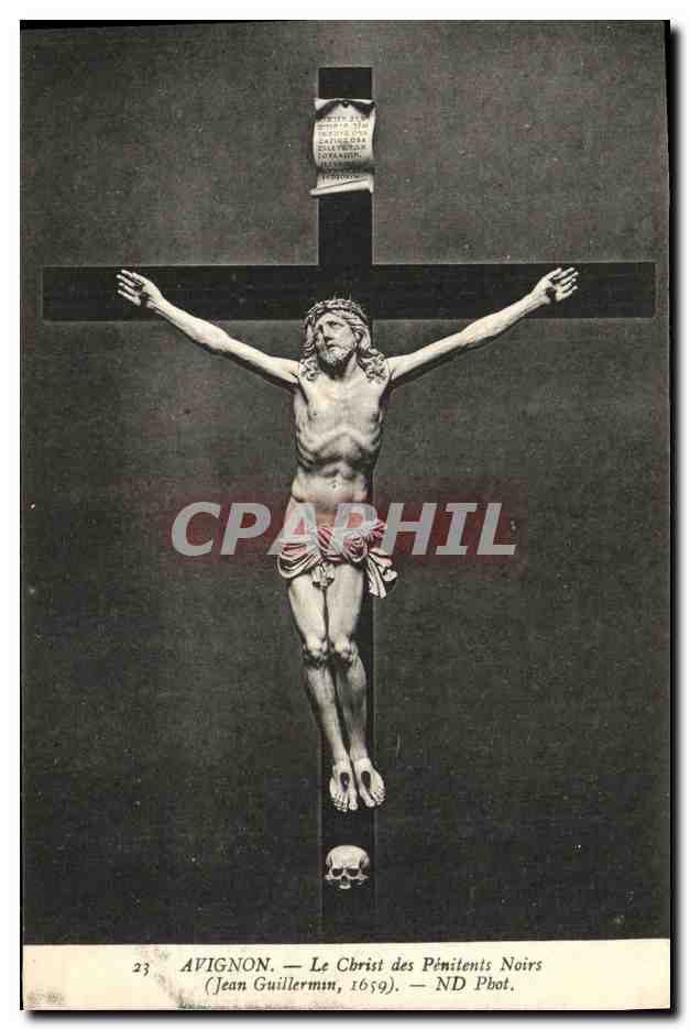 CPA Avignon Le Christ des Penitents Noirs Jean Guillermin 1659