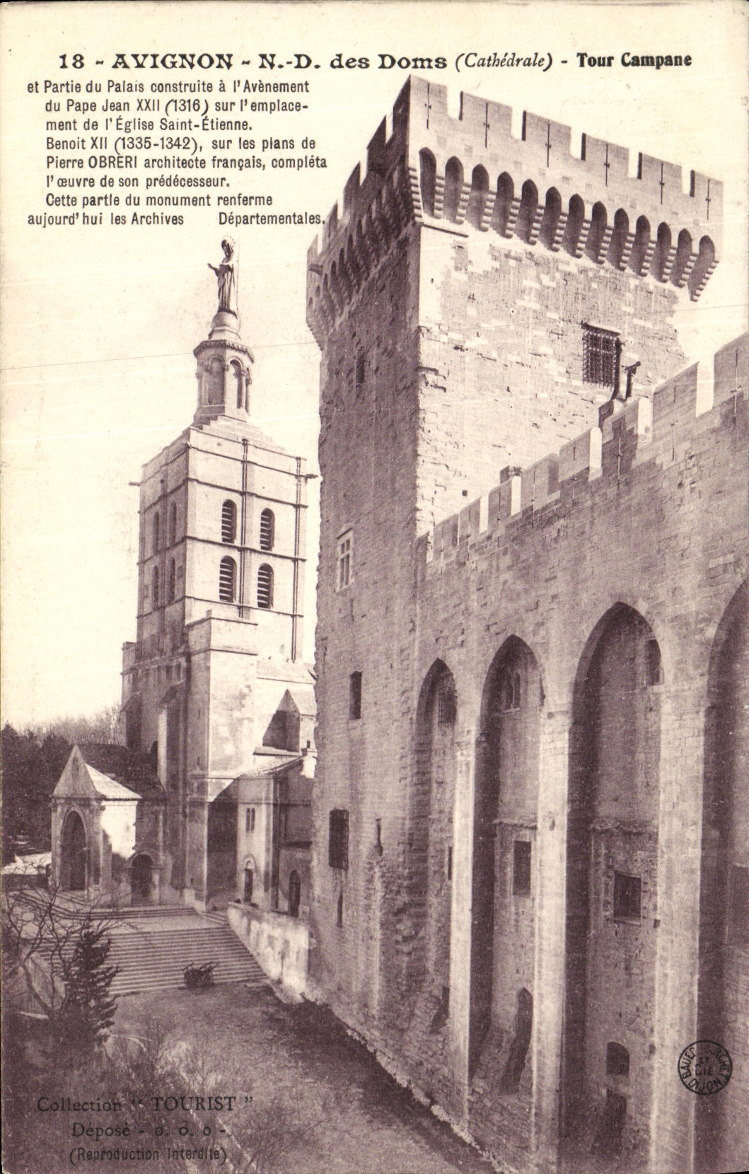 CPA Avignon N D Des Doms Tour Campane