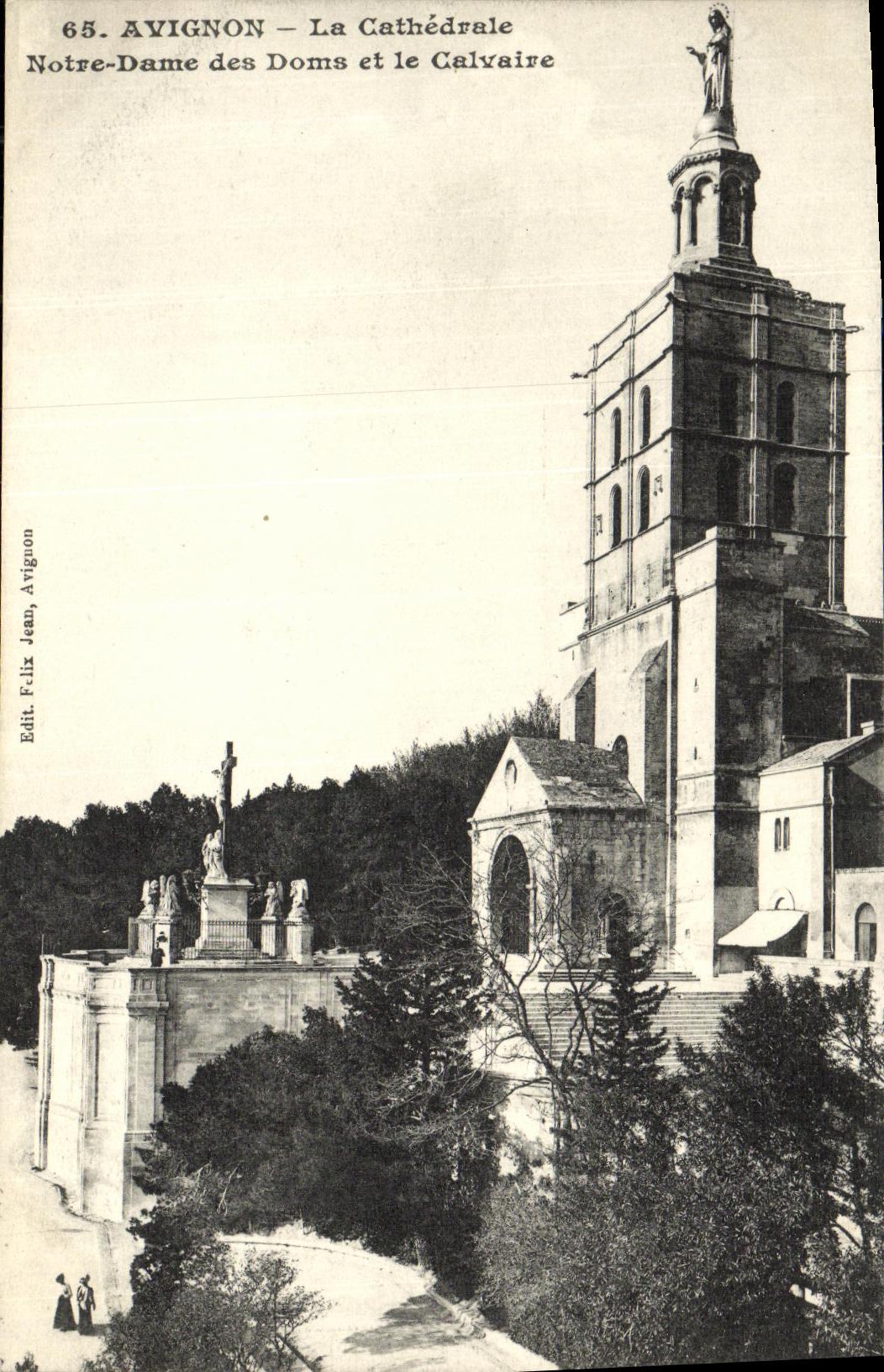 CPA Avignon La Cathedrale Notre Dame des Doms et le calvaire