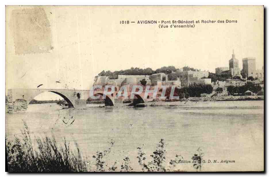 CPA Avignon Pont St Benezet Et Rocher des Doms 