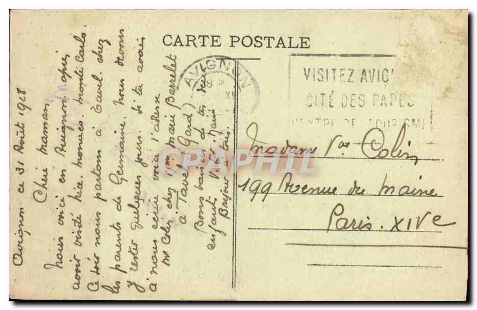 CPA Avignon Le Pont St Benezet  — Verso