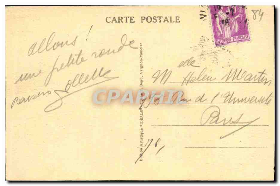CPA Avignon Le Pont St Benezet  — Verso