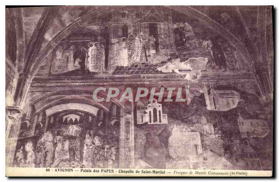 CPA Avignon Palais des Papes Chapelle de Saint Martial Fresques de Matteo Giovanetti