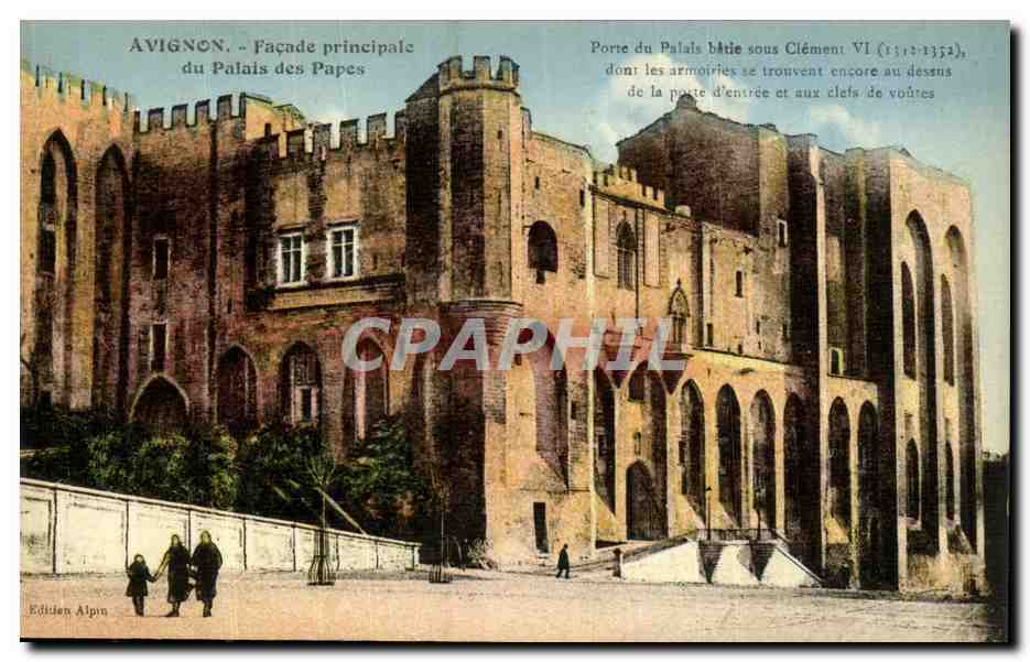 CPA Avignon Facade Principale du Palais des Papes 