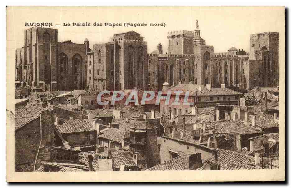 CPA Avignon La Palais des Papes Facade Nord
